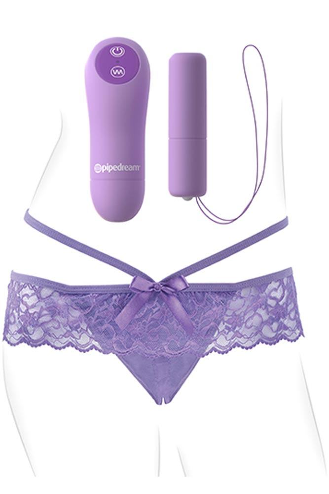 Vibrating underwear - Fantasy for her crotchless panty purple
