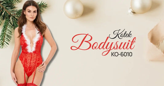 Χριστουγεννιάτικο κορμάκι Kristinella με δαντέλα και ανοιχτή πλάτη