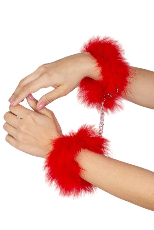 Χειροπέδες - Feather Handcuffs Κόκκινες
