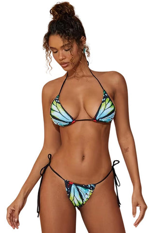 Γυναικείο μπλε μπικίνι χωρίς μπανέλα e-string collection