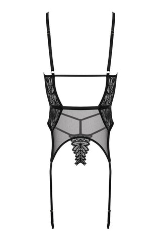 Κορσές CO102 με στρινγκ και λεπτομέρειες στον καβάλο – flat lay πίσω όψη