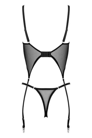 Κορσές CO103 με στρινγκ και λεπτομέρειες στον καβάλο – flat lay πίσω όψη