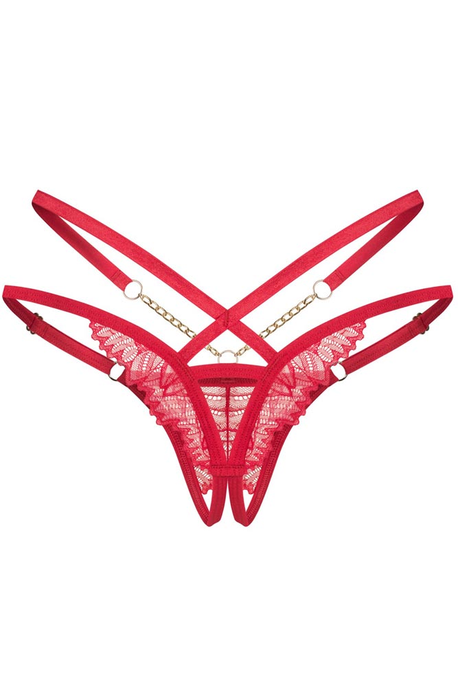 Εσώρουχο lingerie με χρυσές διακοσμητικές αλυσίδες και λεπτή δαντέλα