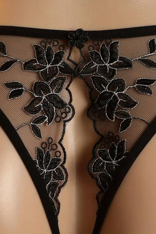 Γυναικείο εσώρουχο με ανοιχτό καβάλο Annamu Μαύρο A-1111