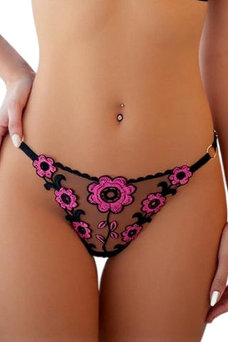 Γυναικείο εσώρουχο με κέντημα Annamu Μαύρο A-1104