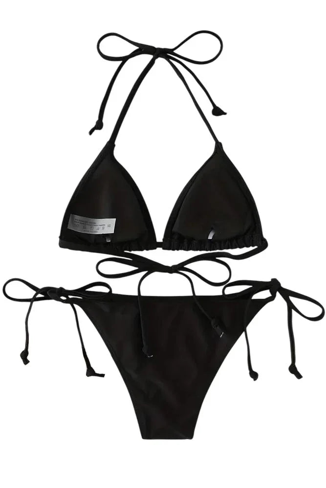 Γυναικείο Bikini Μαγιό με Δεσίματα Annamu Μαύρο A-1088 - Image 4