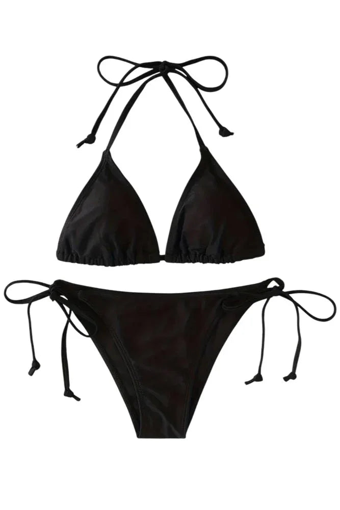 Γυναικείο Bikini Μαγιό με Δεσίματα Annamu Μαύρο A-1088 - Image 3