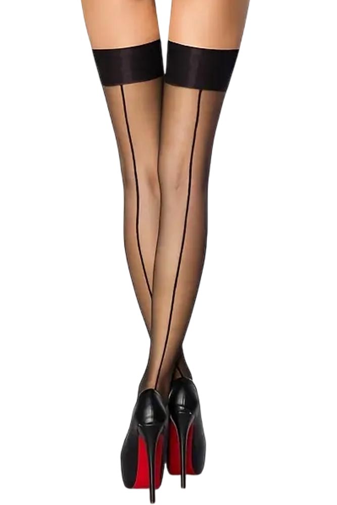 Γυναικείες κάλτσες 20 DEN AnnaMu – μαύρη ραφή και τελείωμα