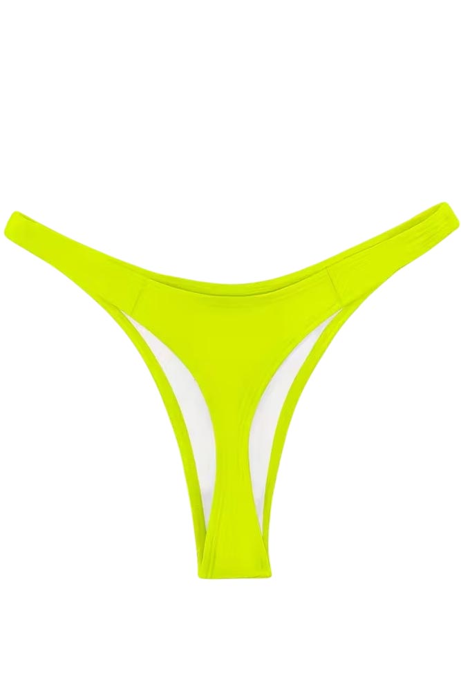 Neon lime string μαγιό γυναικείο εφαρμογή πίσω μέρος