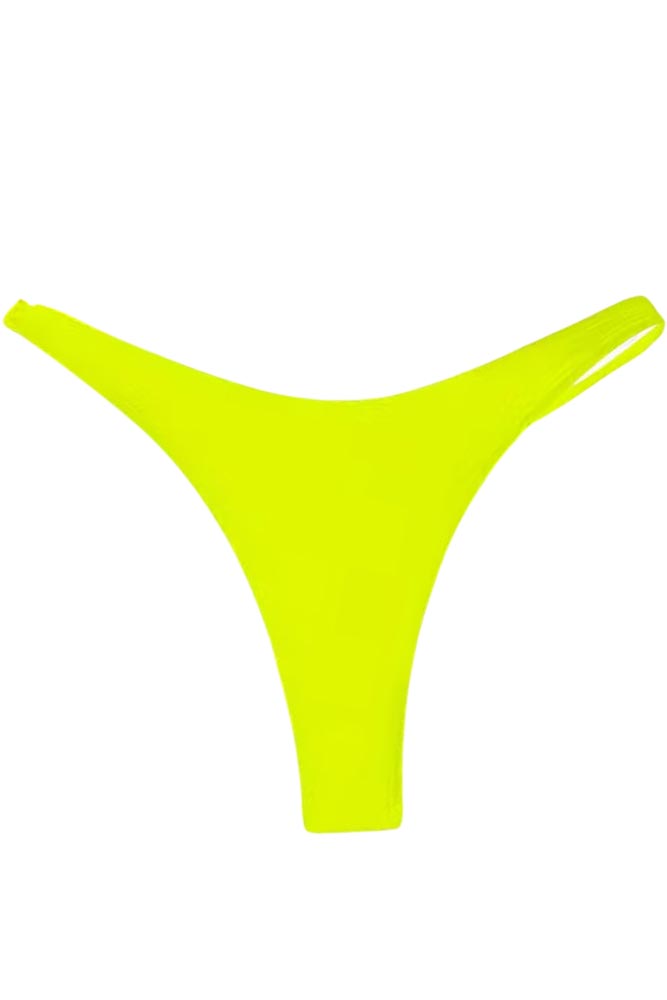 Κίτρινο sexy string μαγιό λεπτομέρεια υφάσματος