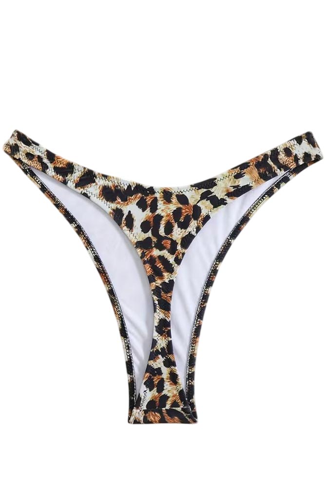 Leopard bikini string λεπτομέρεια υφάσματος
