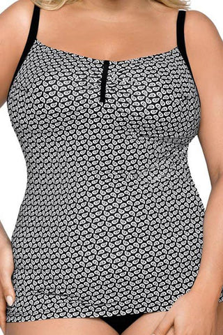 Lorin - Γυναικείο Μαγιό - Tankini Lorin Μαύρο Λευκό L-5082 - E-string.gr