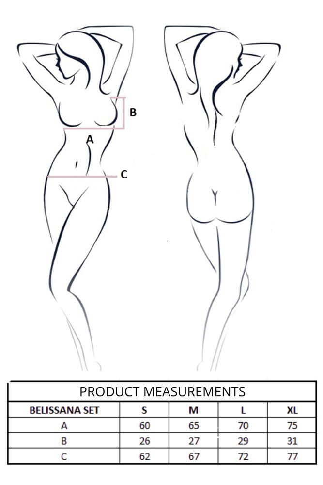 Γυναικείο σετ εσώρουχα Passion Belissana Βιολετί PS-Belissana-Violet μεγεθολόγιο