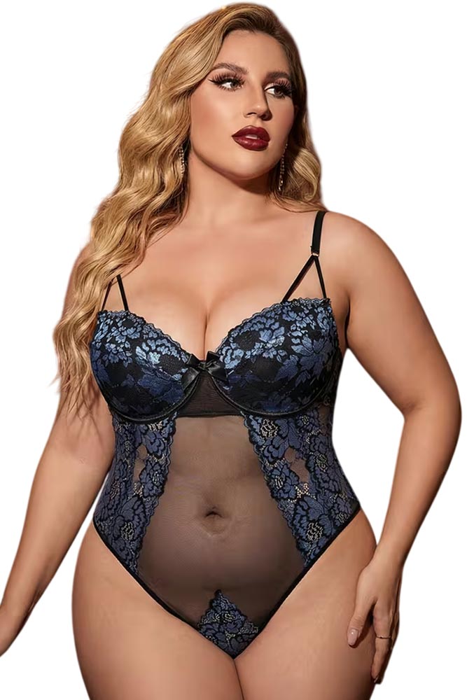 Γυναικείο Plus Size κορμάκι με ρυθμιζόμενες τιράντες και μπανέλα