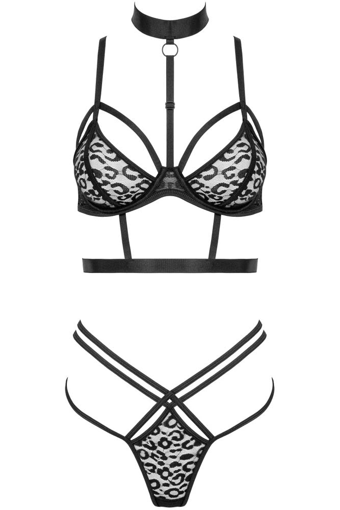 Sexy bra με choker και strappy λεπτομέρειες – μπροστινή όψη
