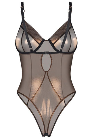 Λεπτομέρεια υφάσματος στο διαφανές κορμάκι Soranna