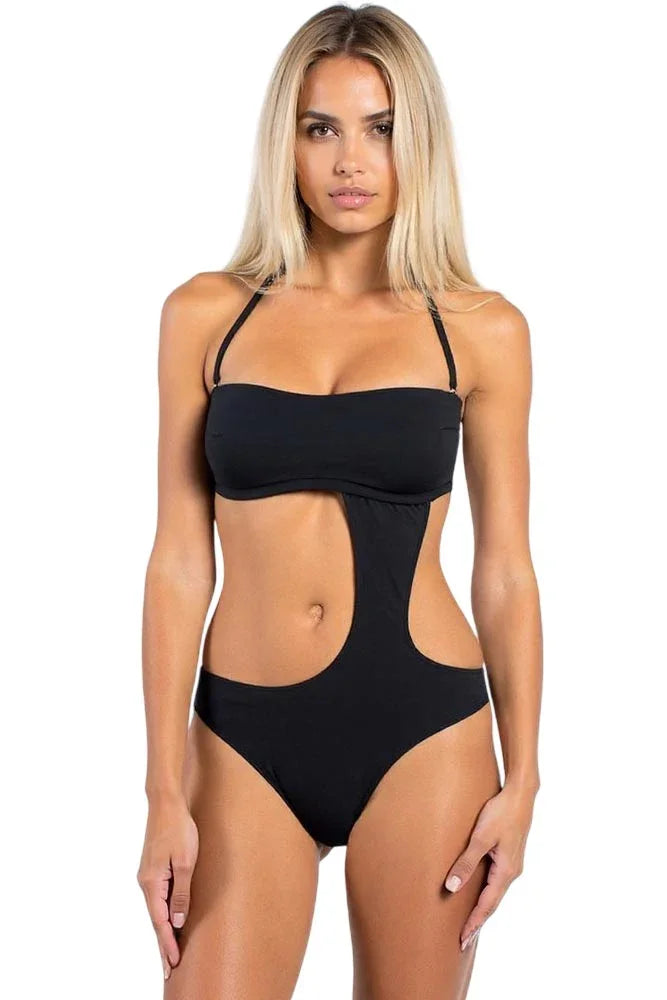 Γυναικείο Μαγιό Strapless Ολόσωμο RockClub Μαύρο BP-1171