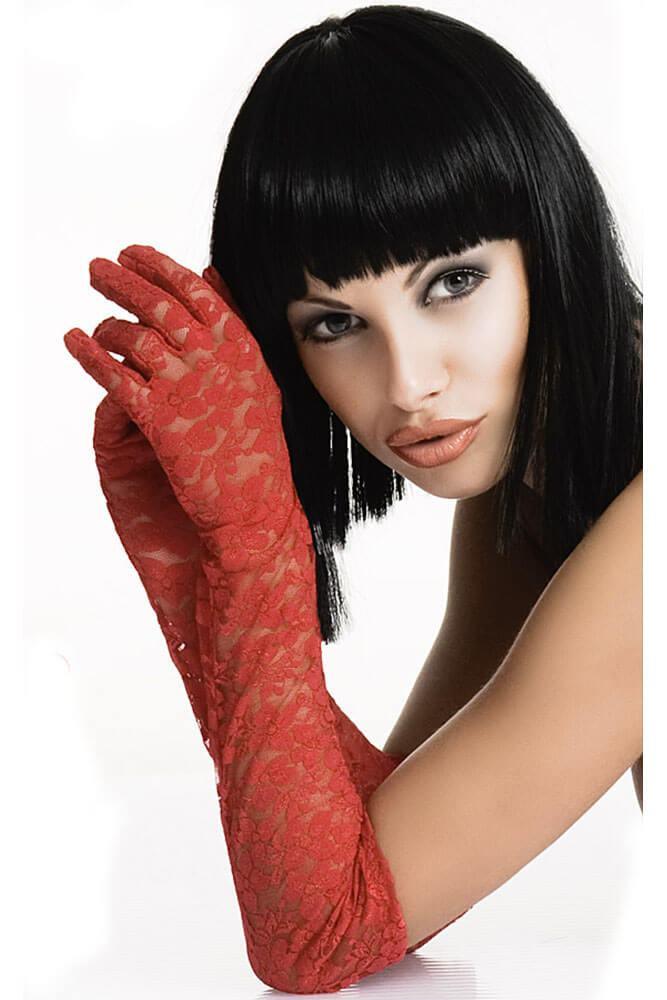 Chilirose - Γυναικεία γάντια - Chilirose Red Lace Gloves CR-3071-Red - E-string.gr