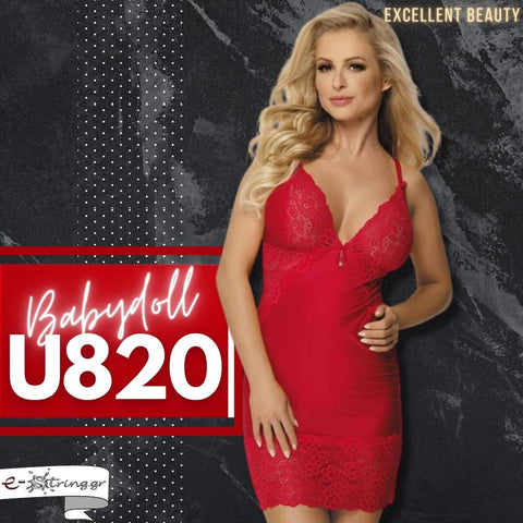 Excellent Beauty - Γυναικείο Babydoll - Excellent Beauty Κόκκινο U-820 - E-string.gr