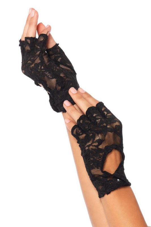 Leg Avenue - Γάντια - Leg Avenue Lace Keyhole Gloves Μαύρα LG2724 - E-string.gr