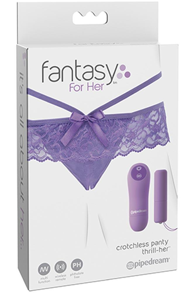Fetish Fantasy Series - Εσώρουχο με δόνηση - Fantasy for her crochless panty μωβ S4F014247 - E-string.gr