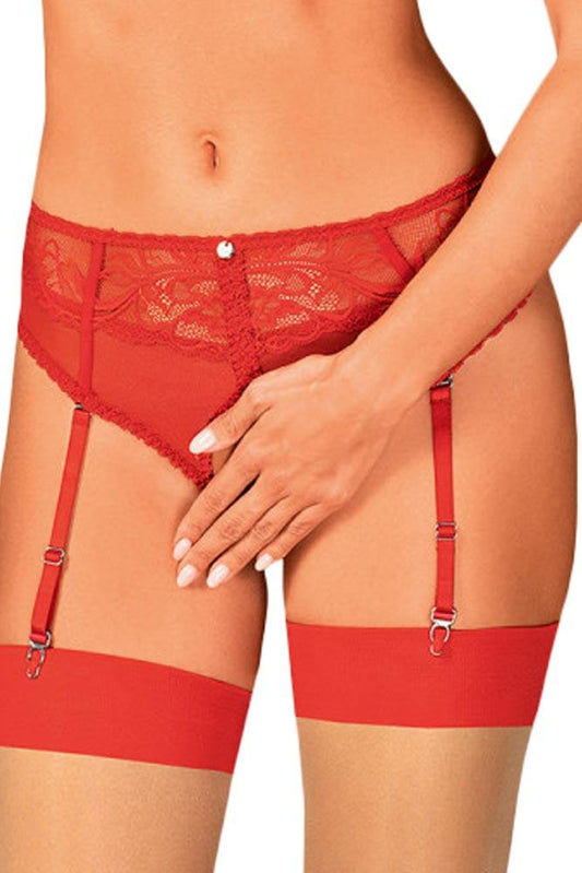 Obsessive - Γυναικείο Εσώρουχο Ζαρτιέρα - Obsessive Dagmarie Garter Panties Κόκκινο OB9223 - E-string.gr