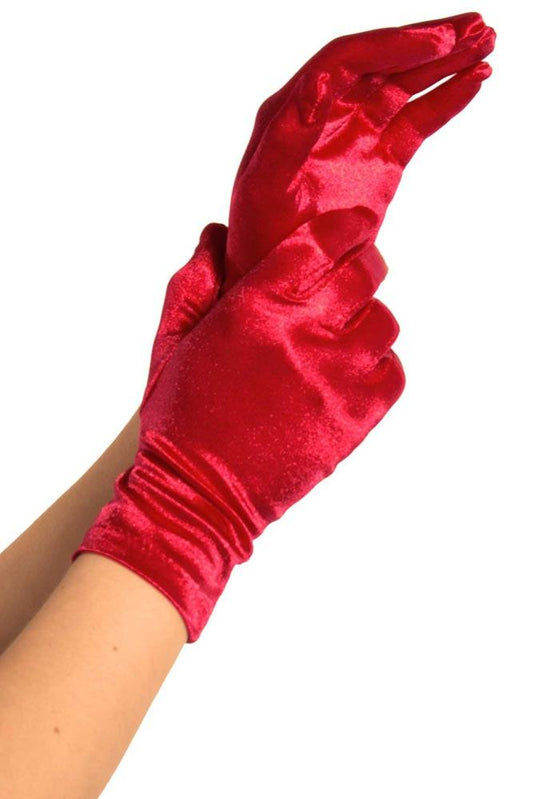 Leg Avenue - Γάντια - Leg Avenue Wrist Length Satin Gloves Κόκκινα LG-2B-Red - E-string.gr