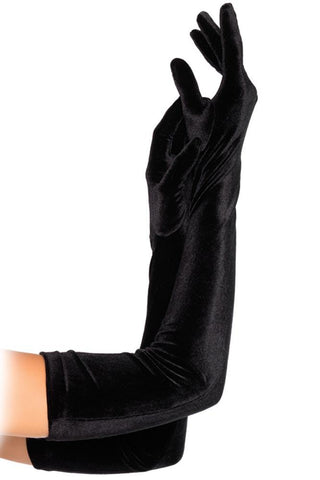 Leg Avenue - Γάντια - Leg Avenue Velvet Opera Length Gloves Μαύρα LG-2052 - E-string.gr