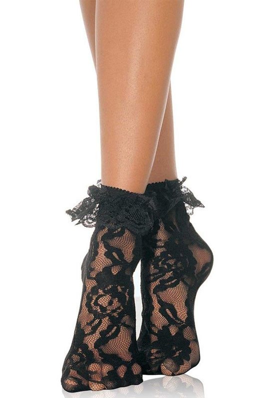 Leg Avenue - Κάλτσες δαντέλα σε μαύρο χρώμα - LG3030-Black - E-string.gr