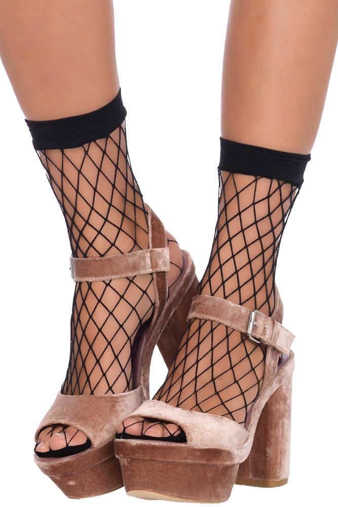 Leg Avenue - Κάλτσες δίχτυ σε μαύρο χρώμα - LG3043 - E-string.gr
