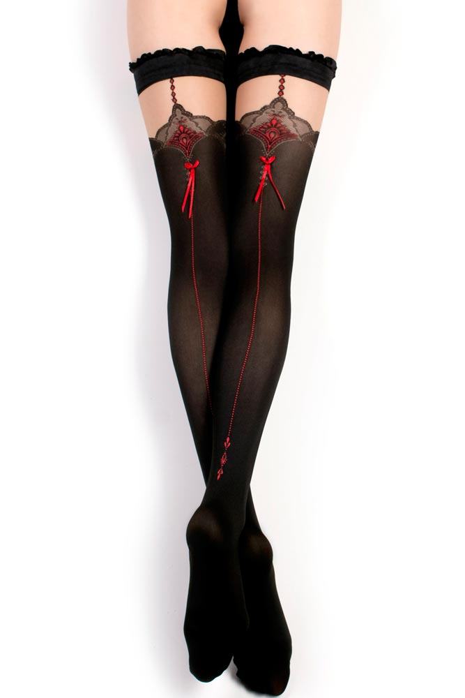 Ballerina - Γυναικείες Κάλτσες με σχέδιο - Ballerina Μαύρες BS346 - E-string.gr