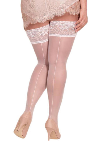 Ballerina - Γυναικείες Κάλτσες μεγάλο μέγεθος - Ballerina Λευκές BS364 - E-string.gr
