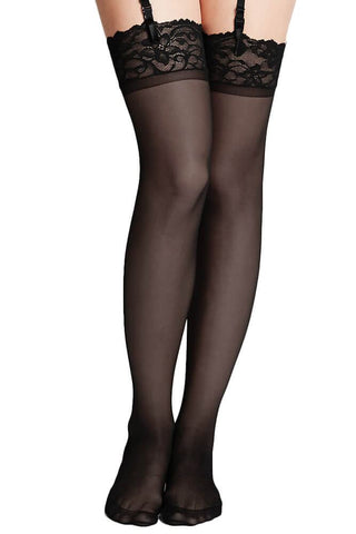 Gem - Κάλτσες - Lace Top Thigh High Stockings ES6013-0 - E-string.gr