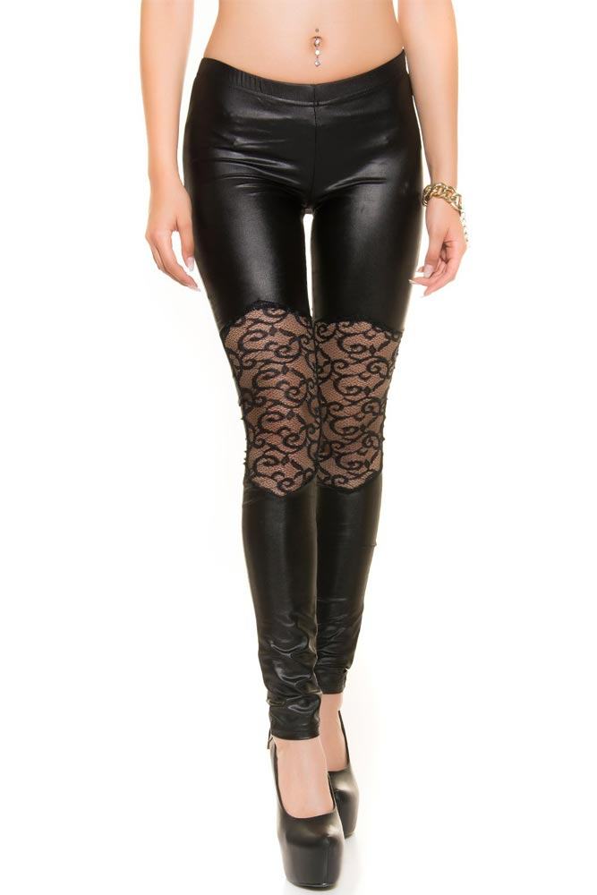 KouCla - Κολάν - Sexy Leggings with lace LE18248 - E-string.gr