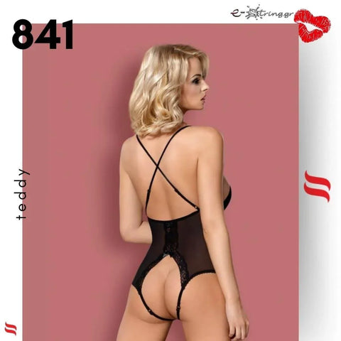 Obsessive - Γυναικείο κορμάκι - Obsessive 841 teddy Μαύρο OB5180 - E-string.gr