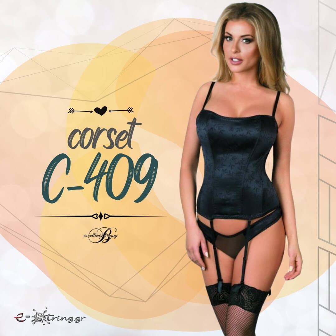 Excellent Beauty - Γυναικείος Κορσές - Excellent Beauty Corset Μαύρος C-409 - E-string.gr