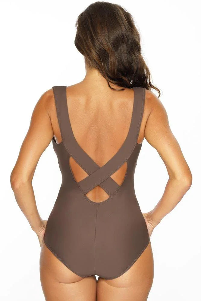 Γυναικείο Μαγιό - Ολόσωμο Georgia Καφέ M-598-Brown - Image 2