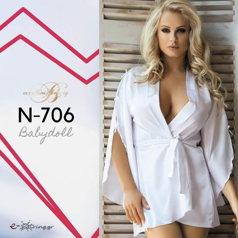 Excellent Beauty - Γυναικείο Babydoll - Excellent Beauty Λευκό N-706 - E-string.gr