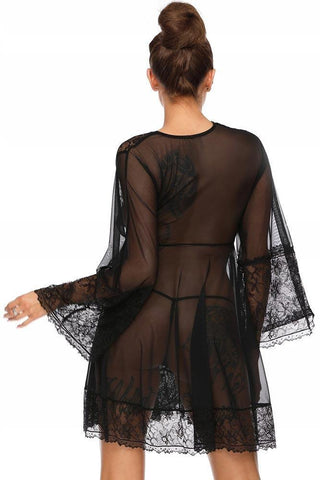 Excellent Beauty - Γυναικεία Ρόμπα - Excellent Beauty Μαύρη N-738 - E-string.gr